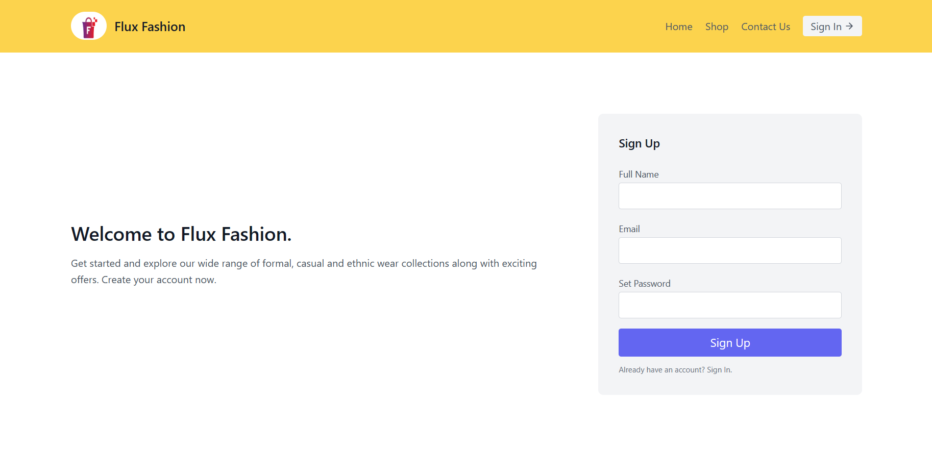 Flux Fashion storefront